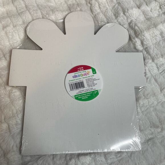 CREATOLOGY Shaped Present Canvas White New Christmas Holiday - Picture 1 of 1